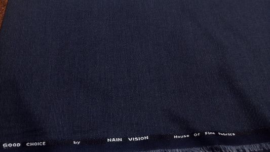 Navy Blue Wash & Wear – Mid Winter Self Lining Fabric for Men | Premium Unstitched Fabric