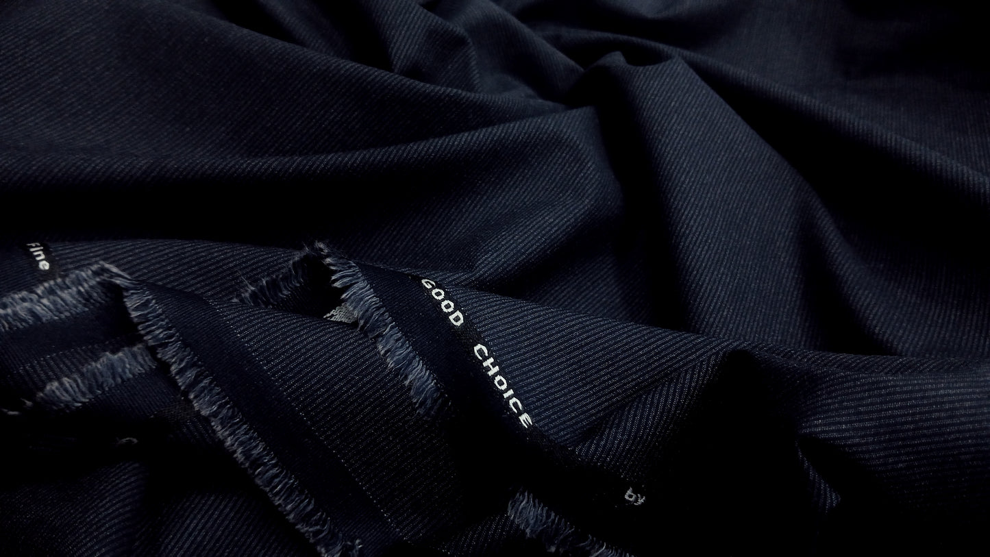 Navy Blue Wash & Wear – Mid Winter Self Lining Fabric for Men | Premium Unstitched Fabric