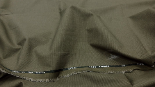 Olive Green Wash & Wear – Premium Mid Winter Self Lining Fabric for Men | Unstitched Men’s Suit Fabric Pakistan